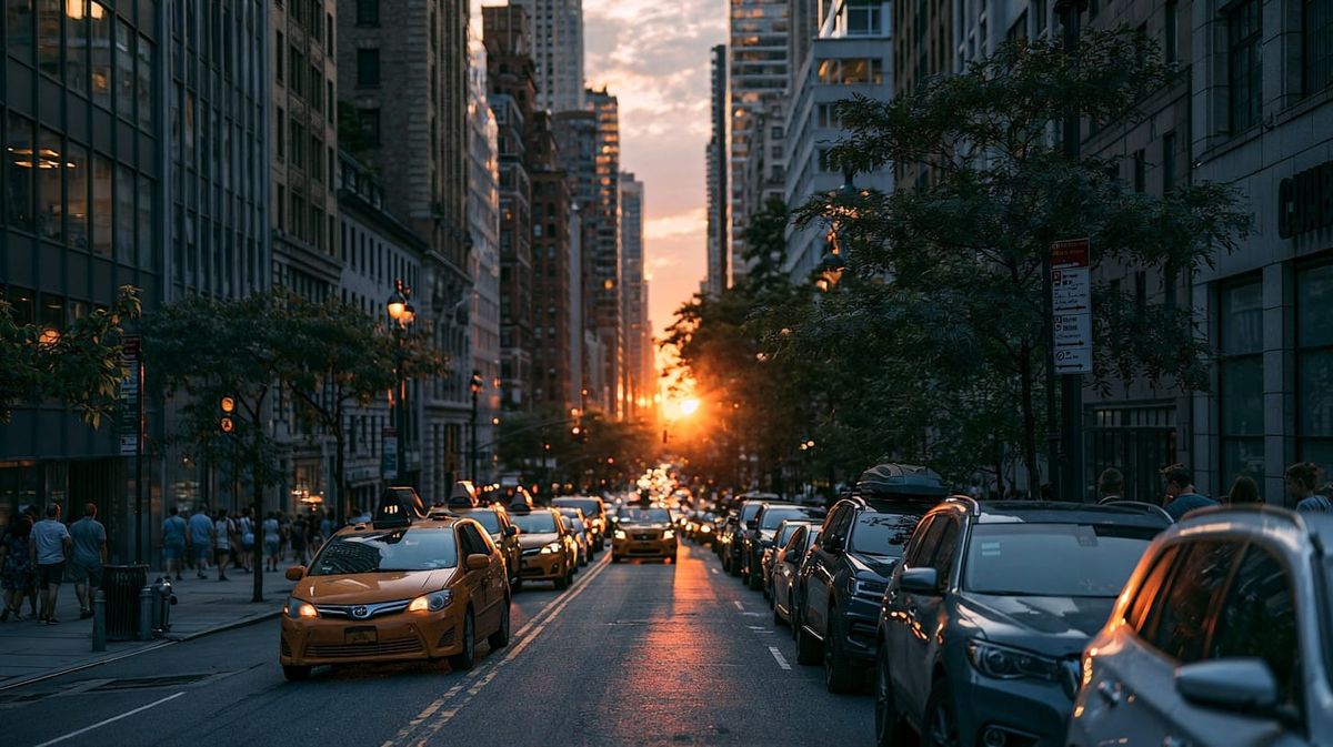 sunset in nyc image