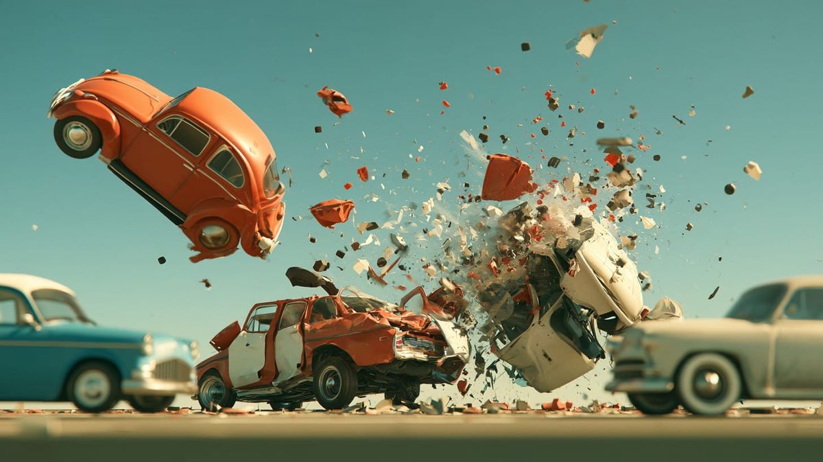 image of a chain reaction collision