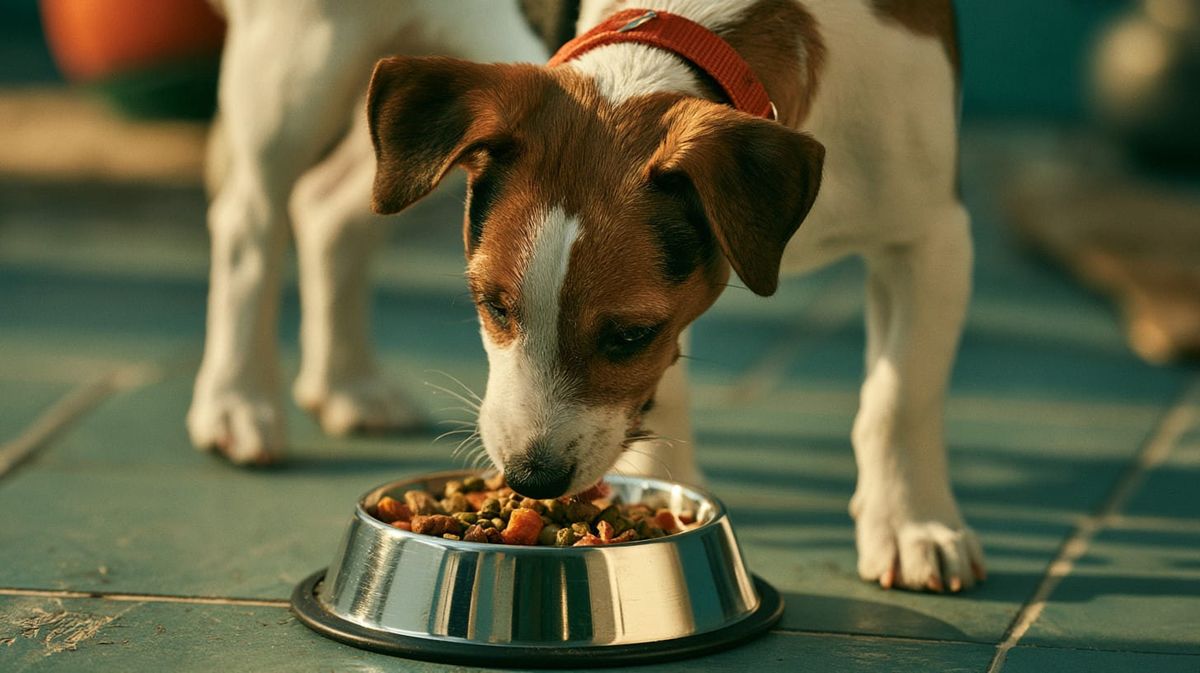 image of dog eating from bowl