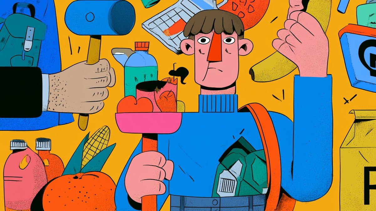 image of consumer being squeezed by inflation