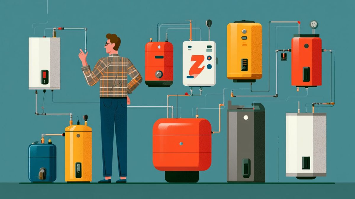 image showing different types of water heaters