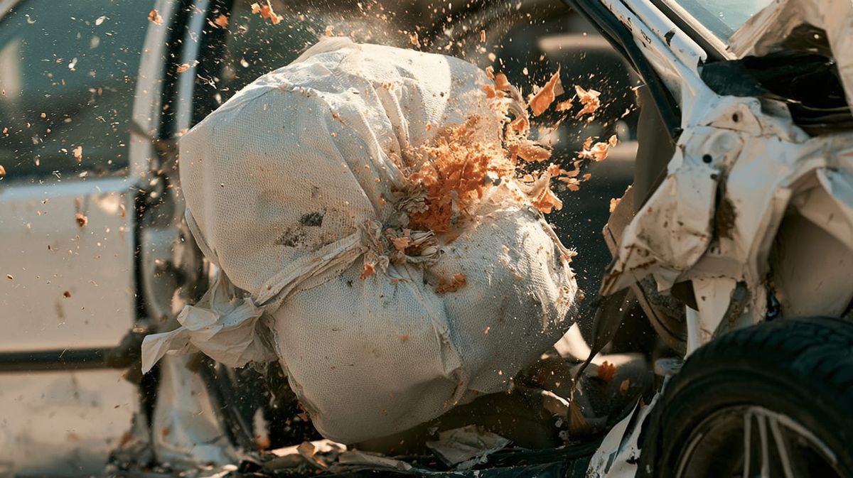 image showing an exploded airbag