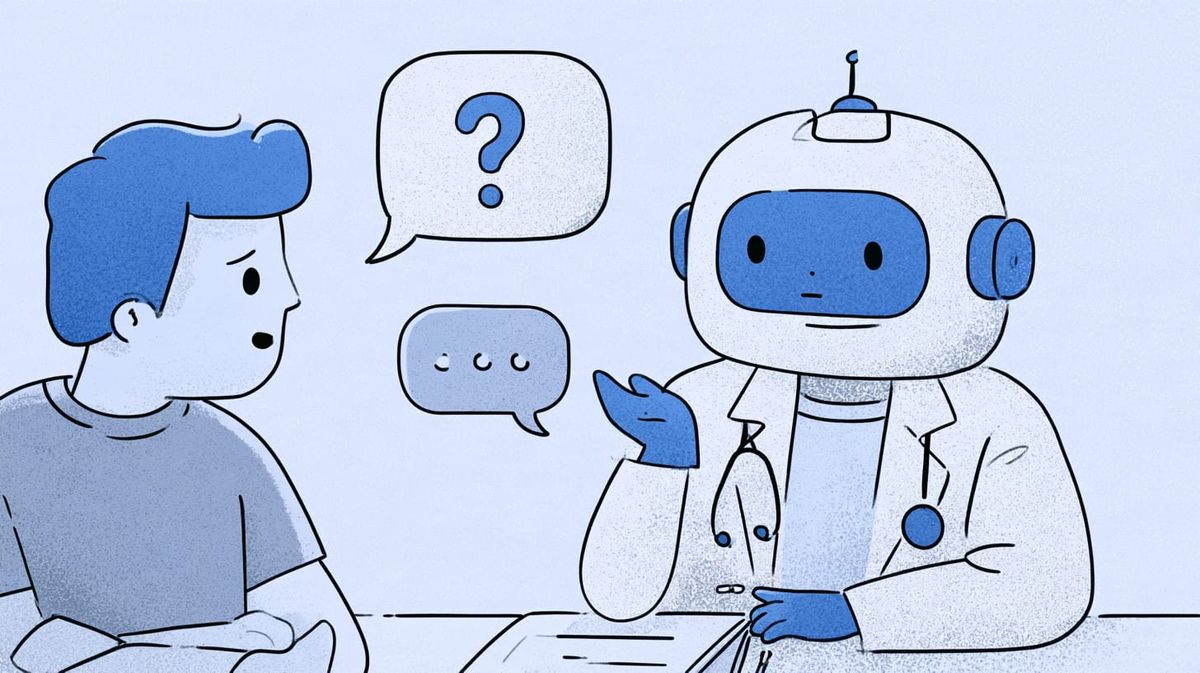 cartoon showing a chatbot conversation