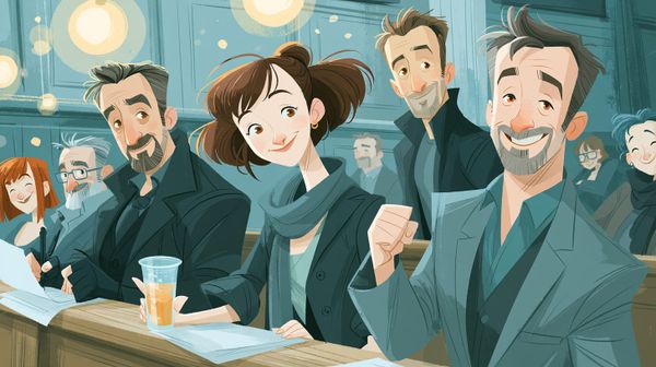 image of authors in court