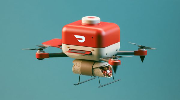 image of drone delivering burrito