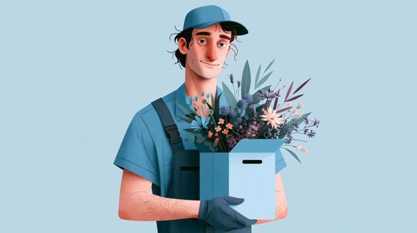 image shows flower delivery