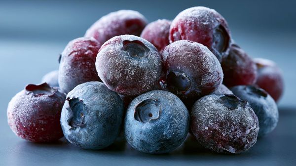 image of frozen blueberries