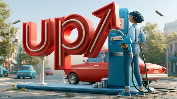 image shows gas prices up