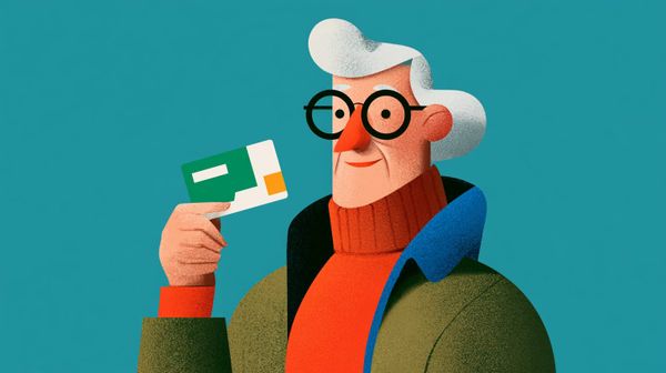 senior holding a medicare card