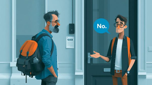 image of a landlord saying no