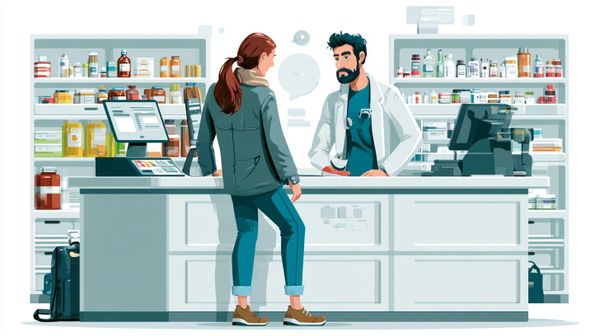 image of a customer at the pharmacy counter