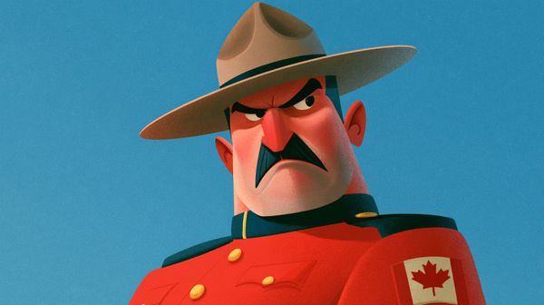 image of an angry Canadian Mountie
