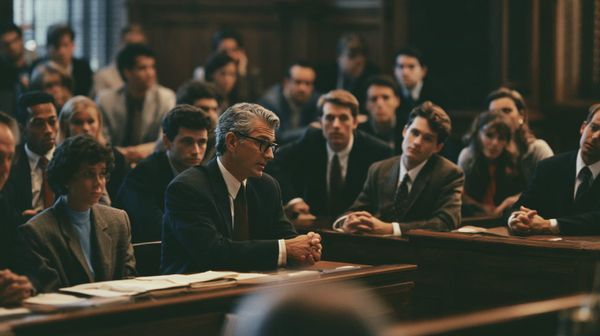 young jurors listen to a corporate lawyer