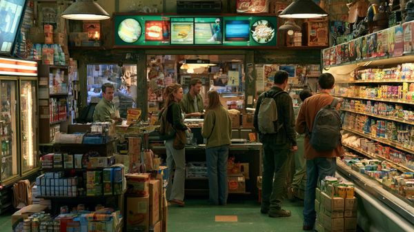 image of customers in a discount food store