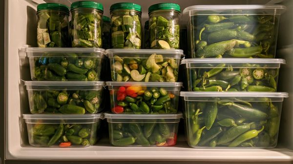 image of jalapenos in a refrigerat