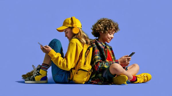 Image of teens on social media