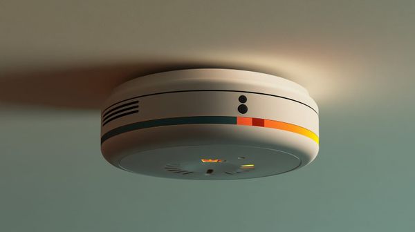 Image of a generic smoke and carbon monoxide detector: MidJourney