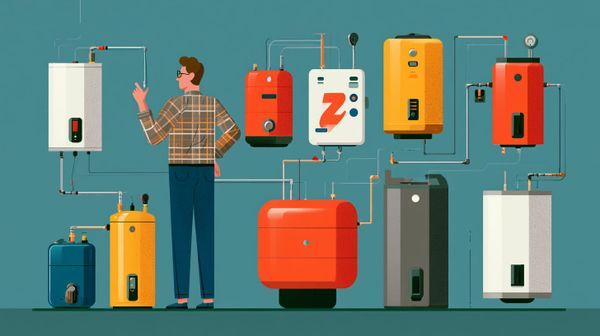 image showing different types of water heaters