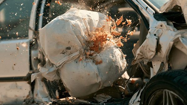 image showing an exploded airbag