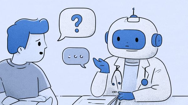 cartoon showing a chatbot conversation
