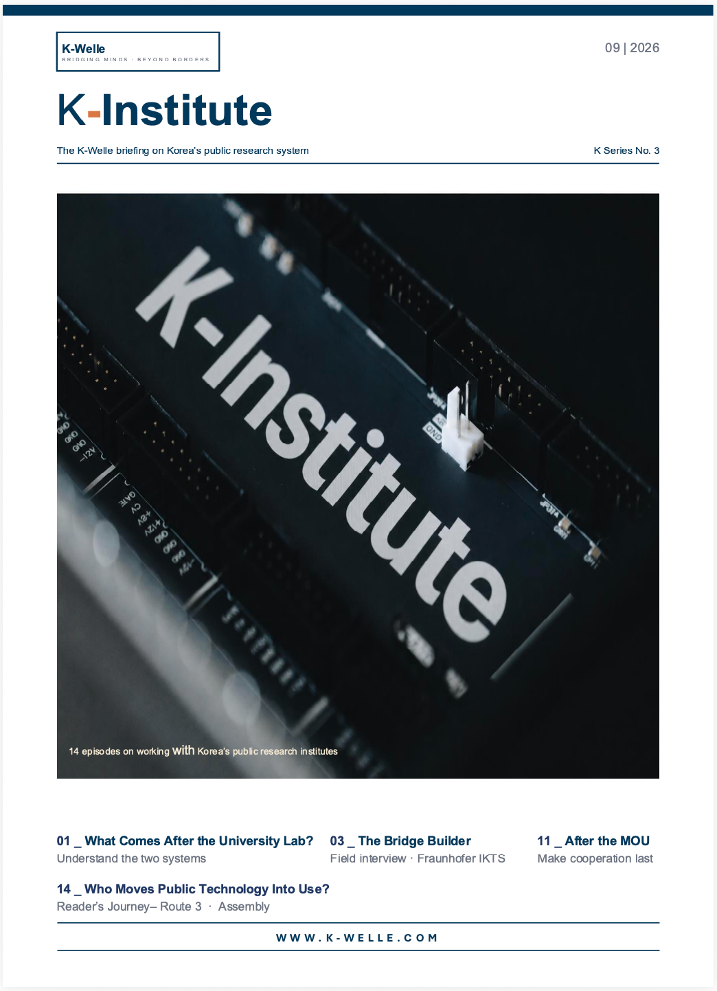 K-Institute — The K-Welle Briefing on Korea's Public Research System