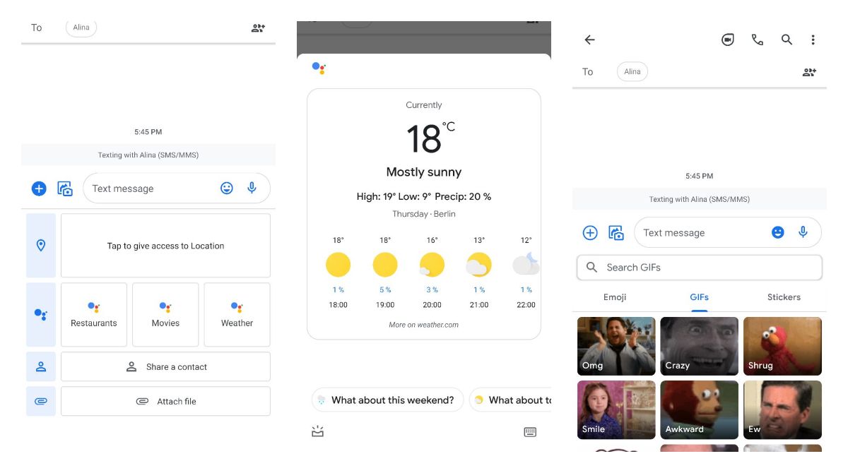 Revamped content picker on Google Messages