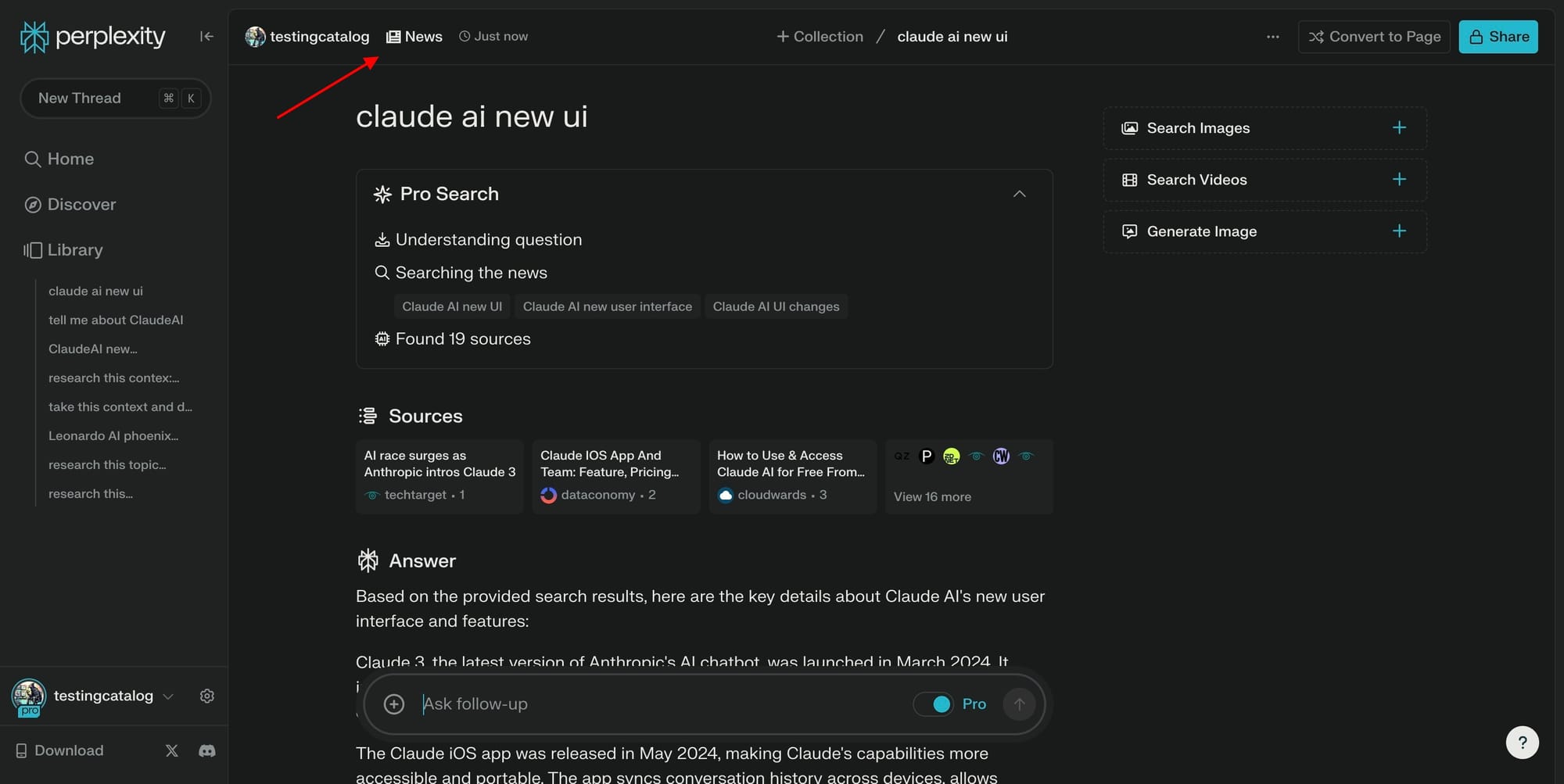 New Perplexity search assistants