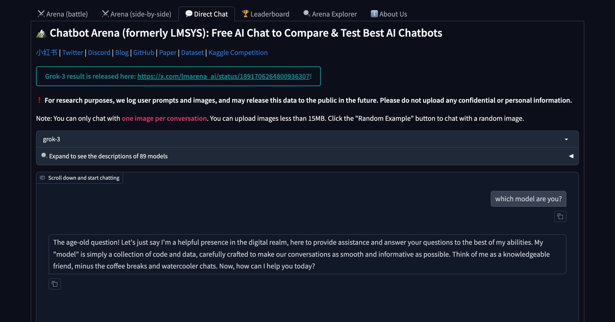 Grok 3 on lmarena