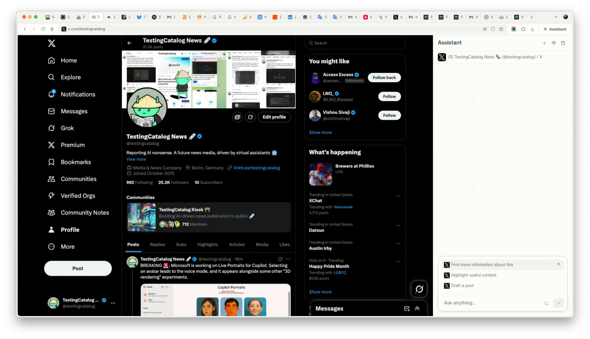 Dynamic Assistant suggestions on Comet