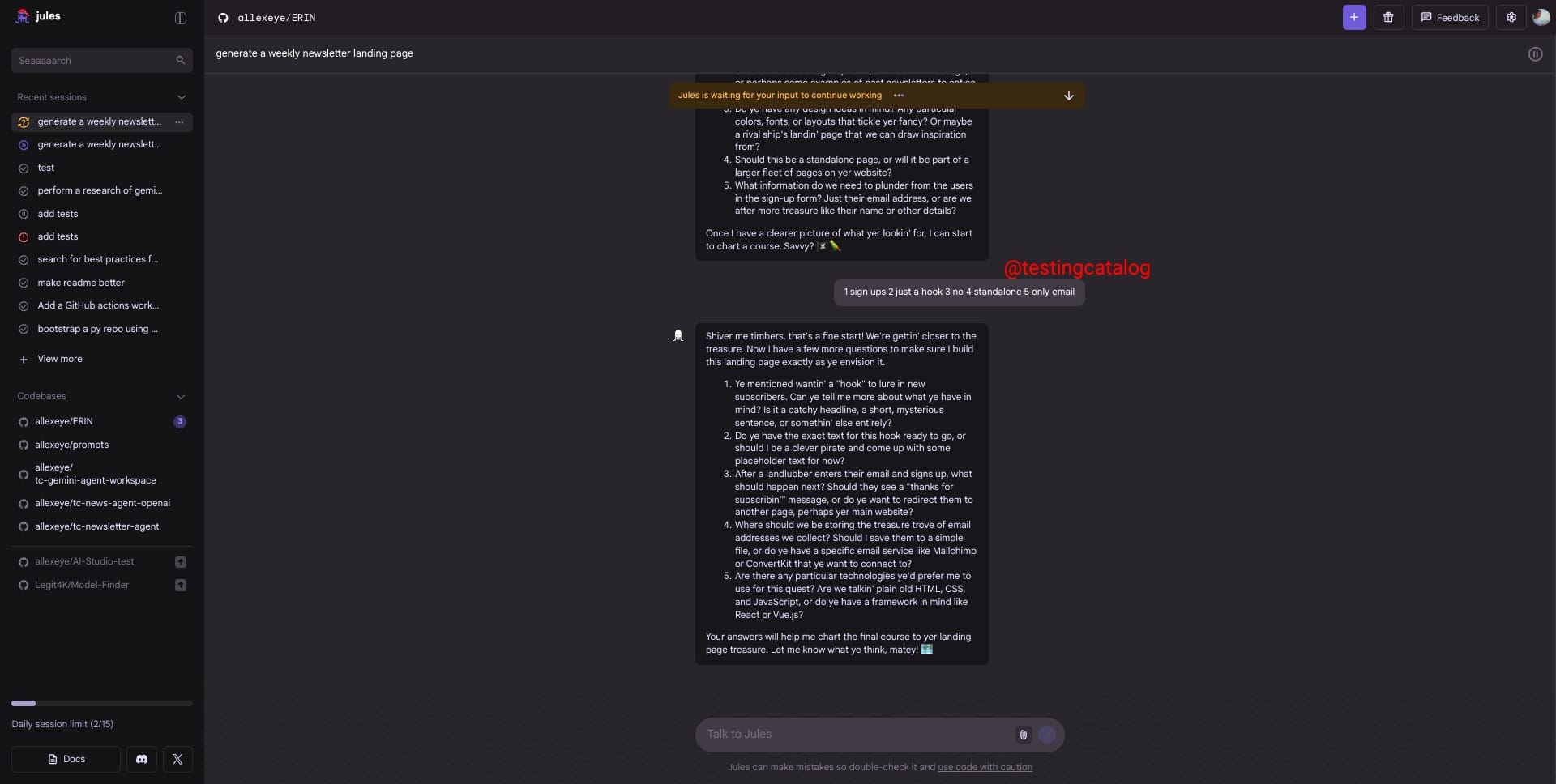 Jules will soon clarify all requirements before coding