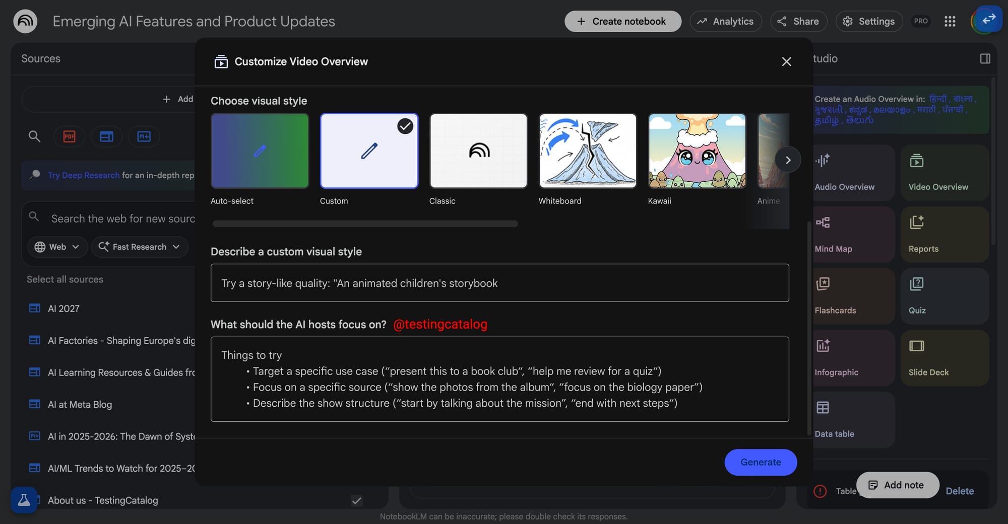 NotebookLM will get custom Video Overview styles soon