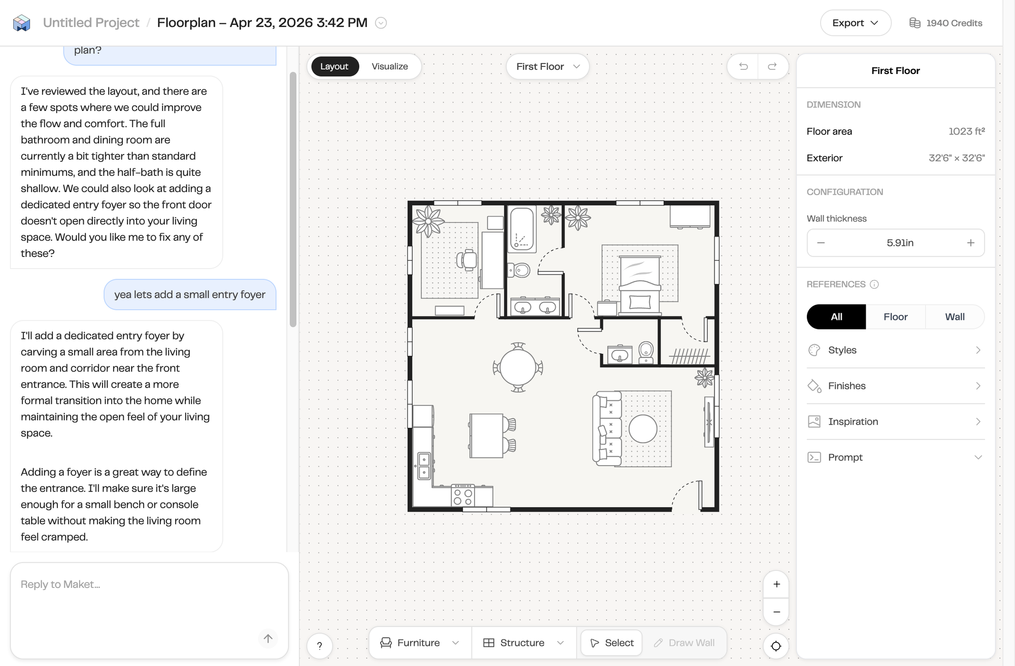 Maket AI Adds Real-Time Floor Plan Editing