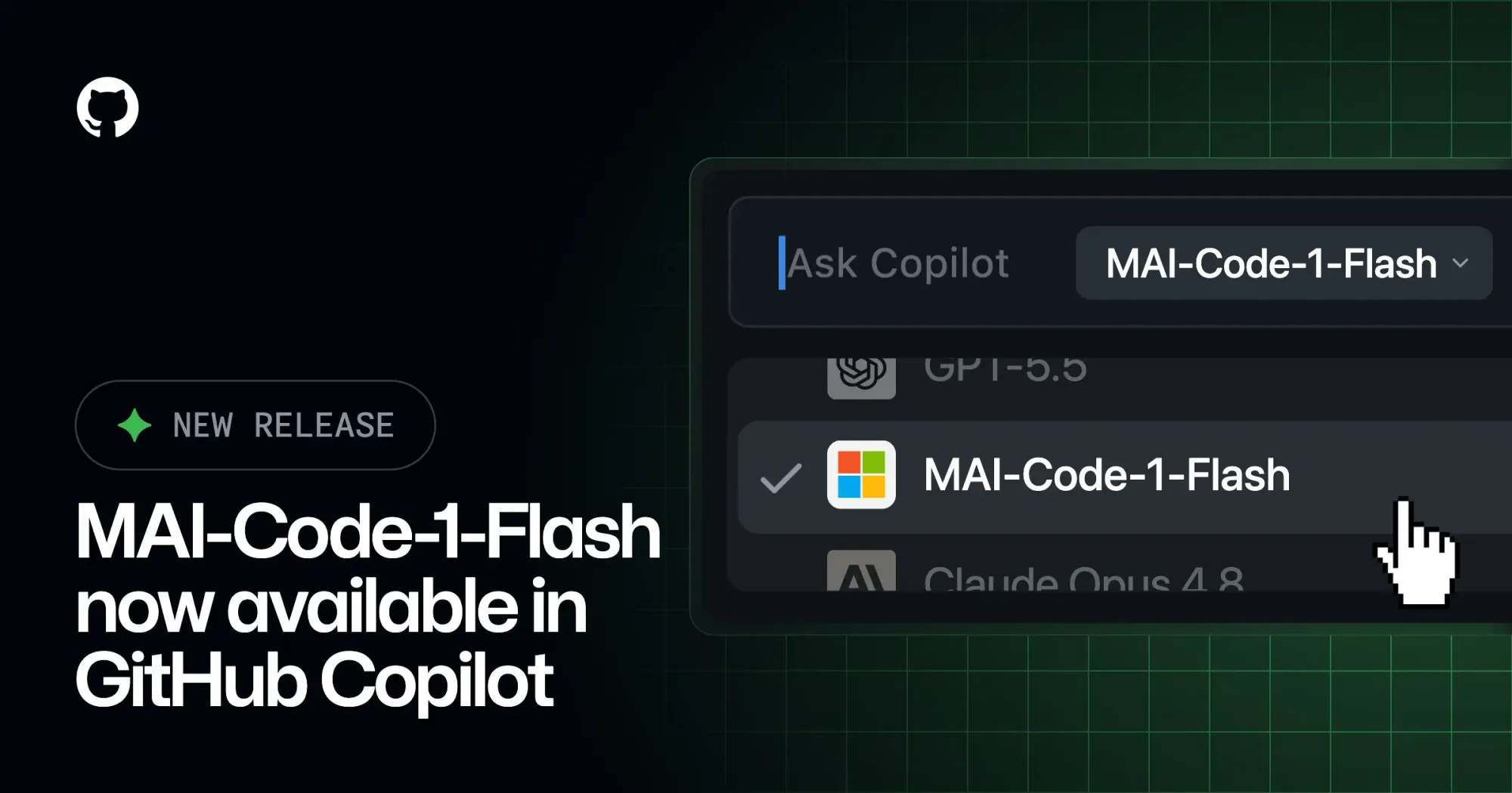 Microsoft在GitHub Copilot推出MAI-Code-1-Flash模型，加速代码生成