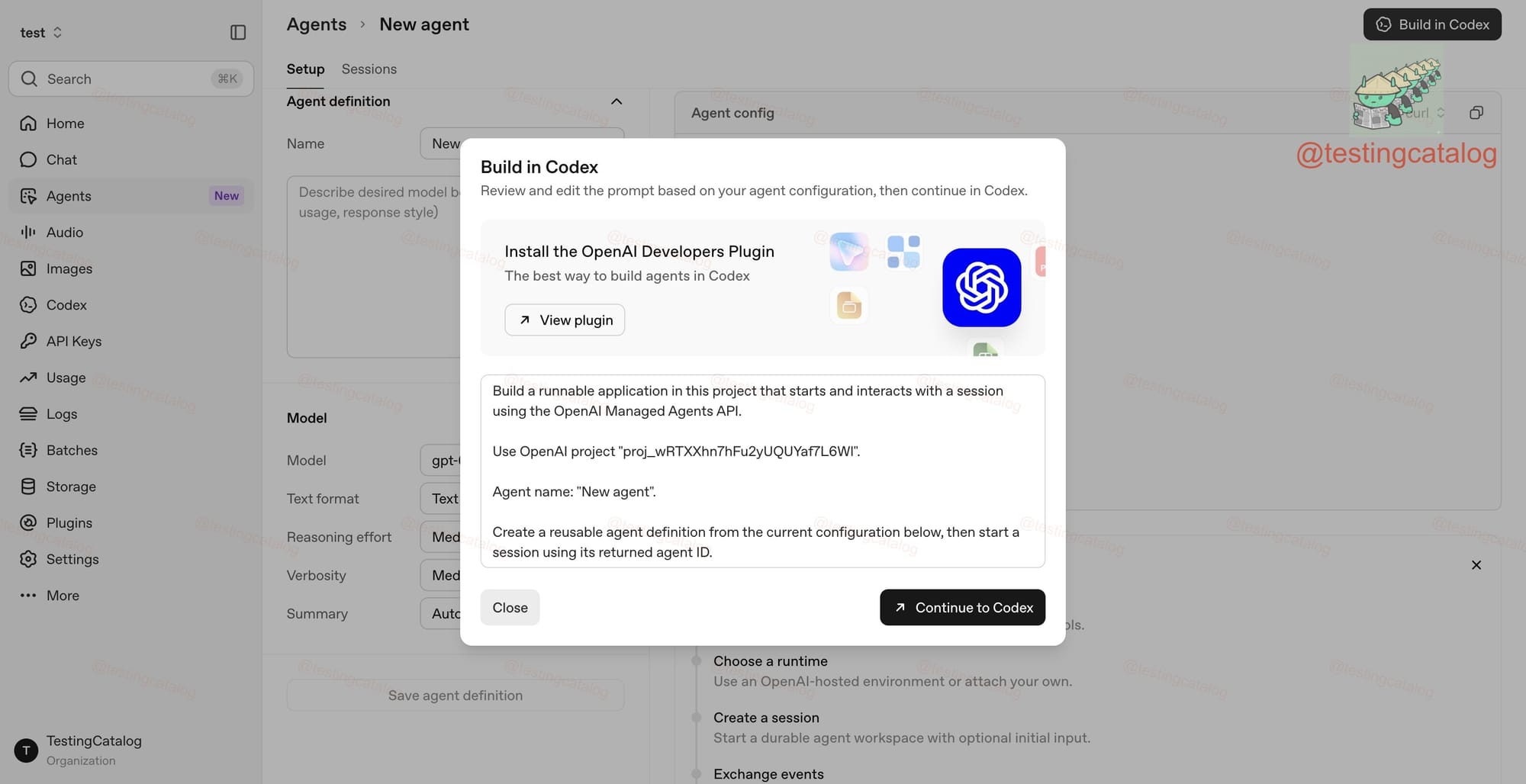 Users can rely on OpenAI Developers Plugin to create Managed Agents straight from the start