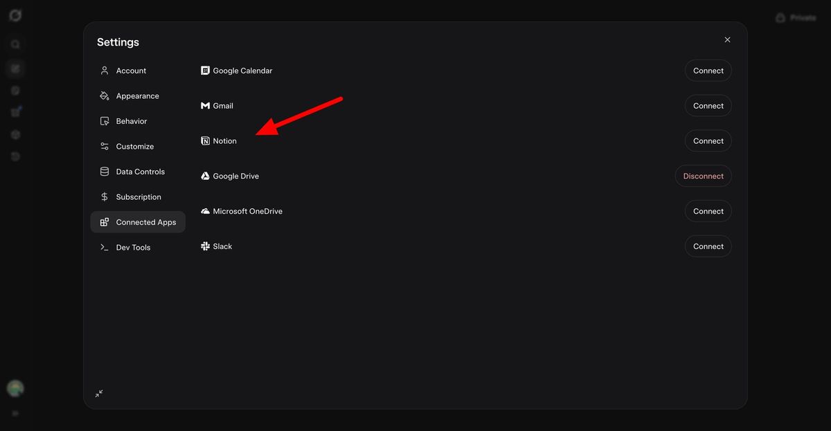Grok connector coverage showing workplace app connections such as Notion, Slack, Gmail and Google Calendar
