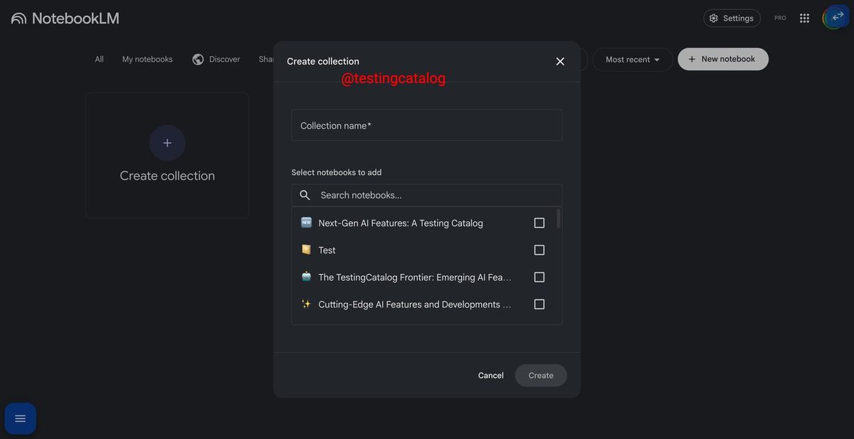Google tests notebook collections for NotebookLM