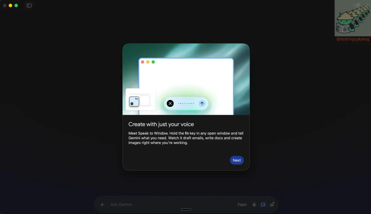 Google tests voice dictation and Magic Pointer on Gemini desktop