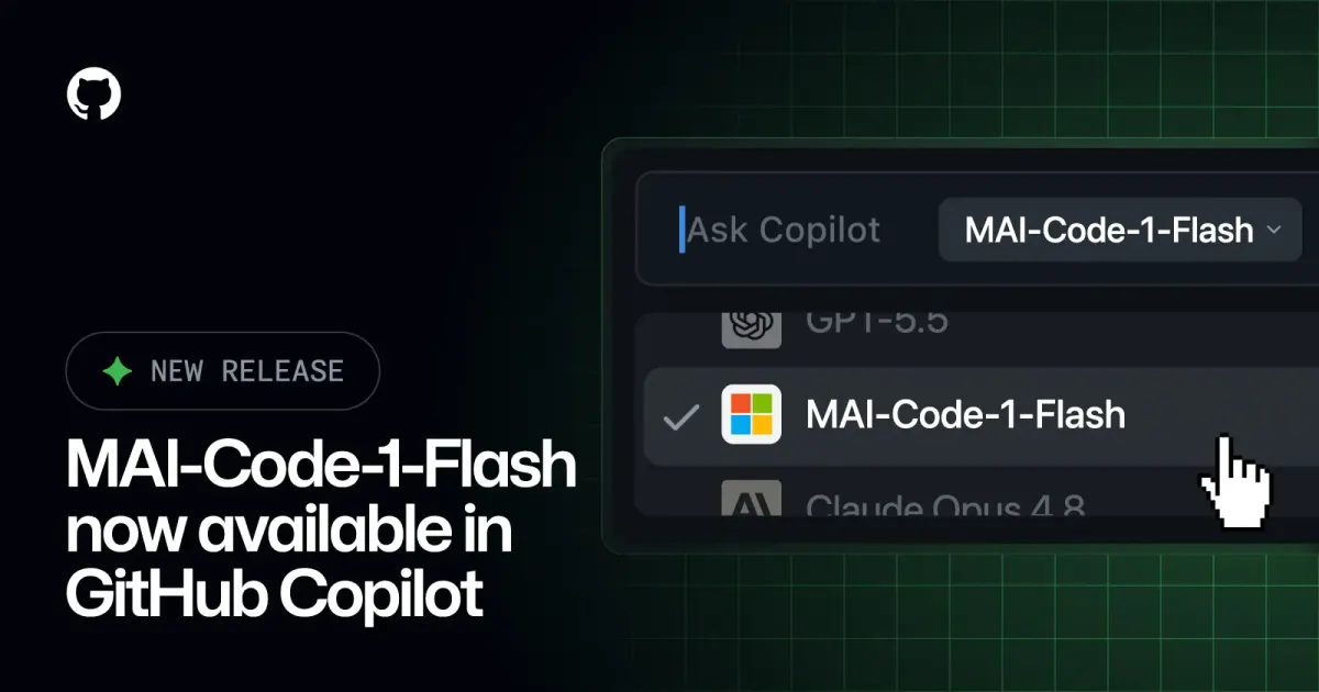 Microsoft launches MAI-Code-1-Flash on GitHub Copilot