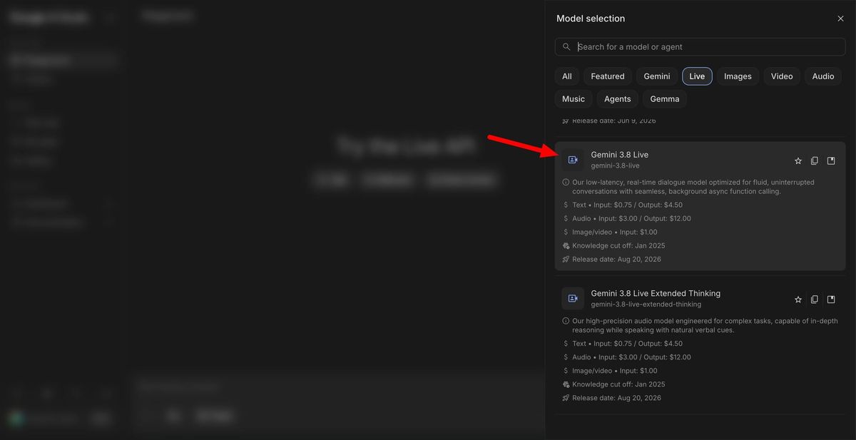 Google rolled out Gemini 3.8 Live and Extended Thinking