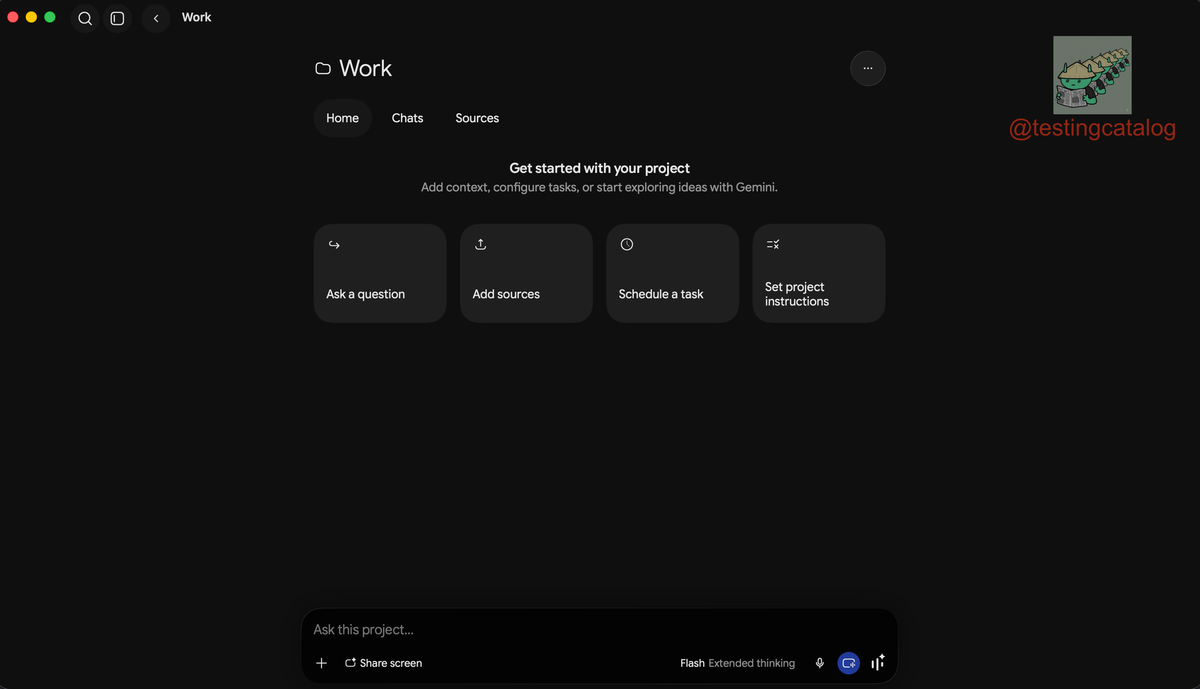 Google tests proper Projects for the Gemini desktop app