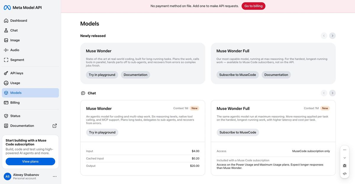 Meta launches Muse Wonder and Wonder Full for AI agents