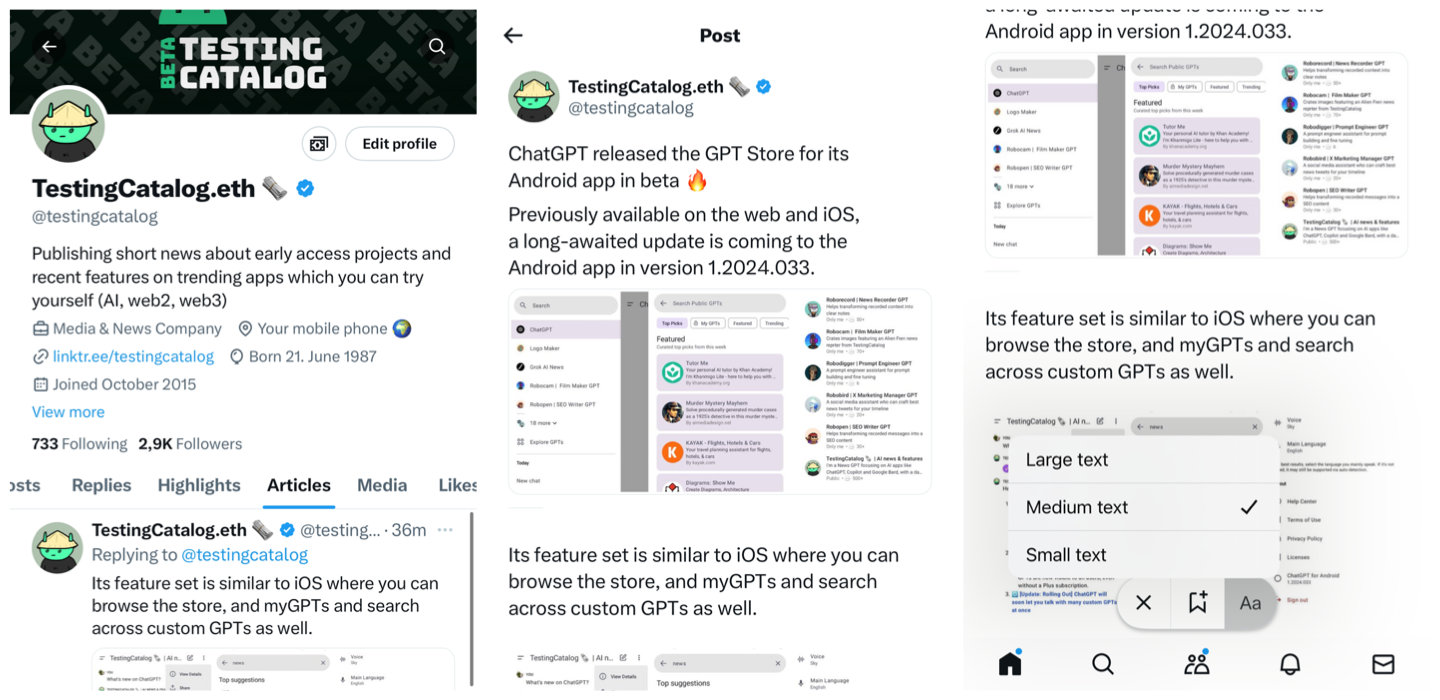 Twitter's new 'Articles' tab now visible on the iOS app