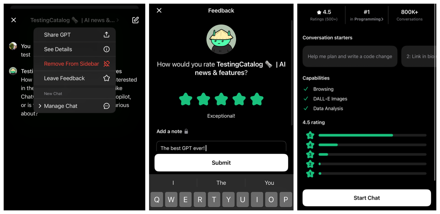 GPT Store now has social links, new about pages, and 5-star ratings