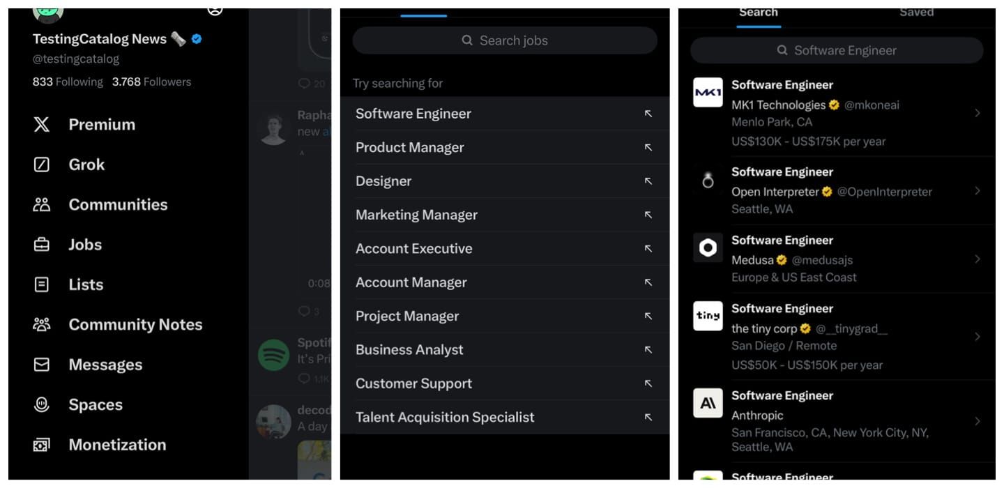Twitter for iOS now features a native Jobs page