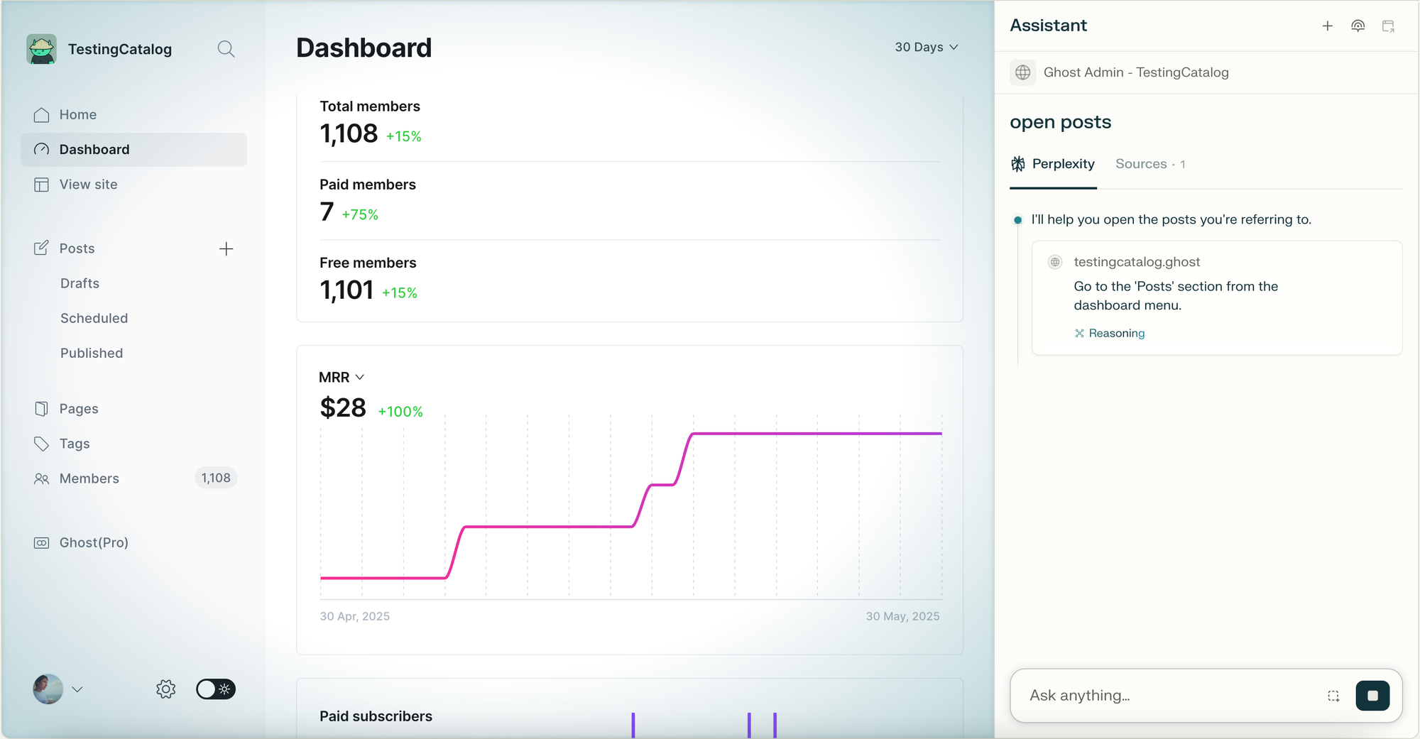 Comet browser controls the web page