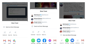 Twitter got a new share layout that splits "bookmark", "copy" and "share via" actions into a separate row