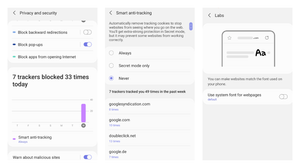 Samsung Internet browser got privacy stats page, system fonts support and more in the recent beta