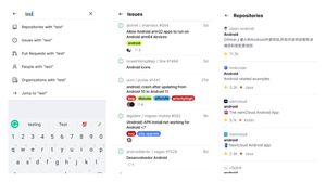 GitHub for Android revamped its search feature to make it faster