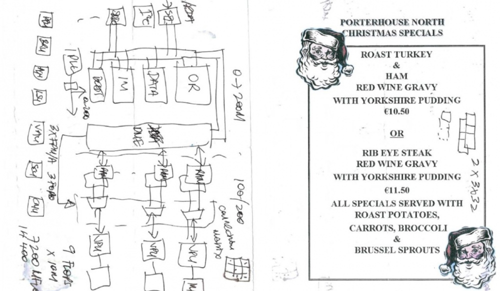 The back of a menu definitely carries more of a feeling of permanence than a napkin