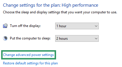 advanced power settings